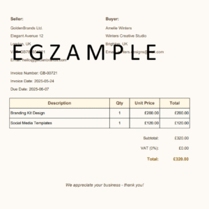 golddesign Invoice PDF Editable theme Gold Premium