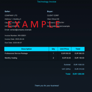 techinvoice Invoice PDF Editable theme Tech One